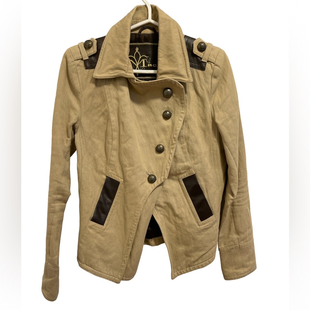 MACKAGE double breasted jacket with leather details
